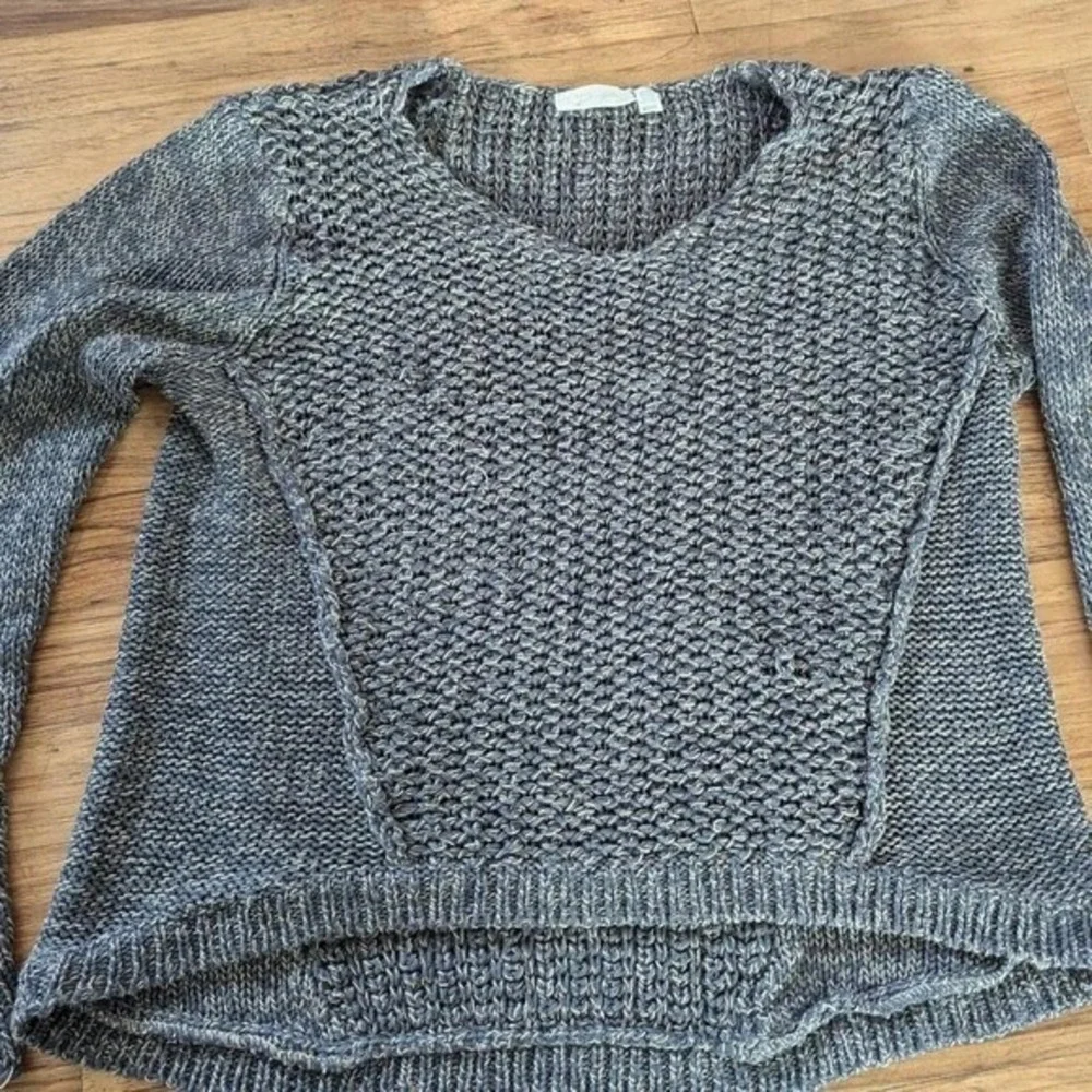 RD Style‎ Womens Grey Marled Chunky Knit V-Neck High-Low Sweater Medium